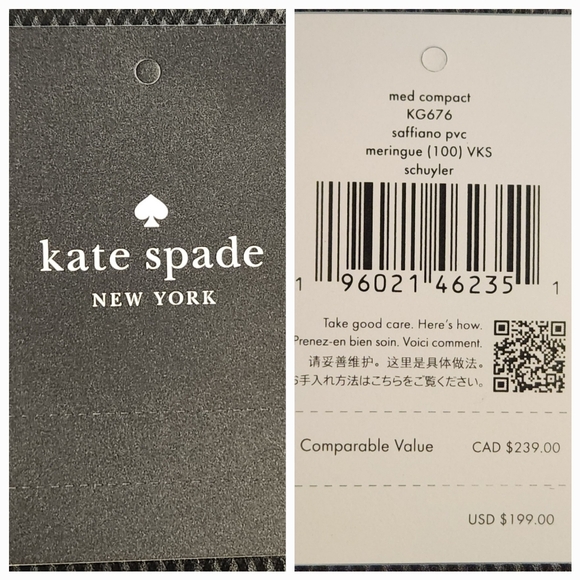 KATE SPADE Med Compact Saffiano Leather in Meringue  NWT - Picture 12 of 12